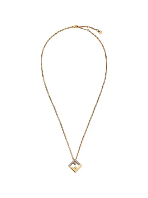 FENDI Forever crystal-embellished FF motif necklace Gold 8AK337A44G