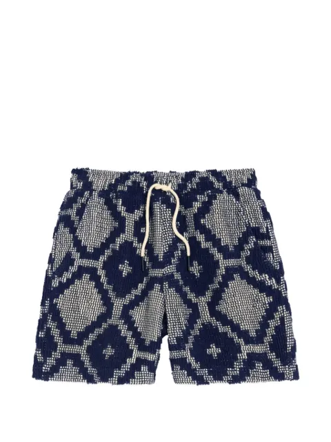OAS Company geometric-pattern jacquard shorts Blue 2010023259