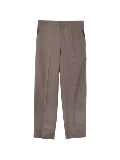 SONIA CARRASCO Fundamental contrast-stitching straight-leg trousers Brown BTSS26020204