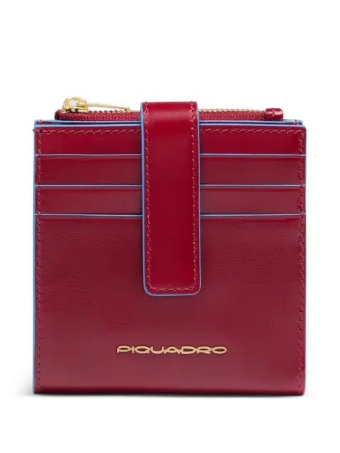 PIQUADRO zipped leather cardholder Red PP6843B2R