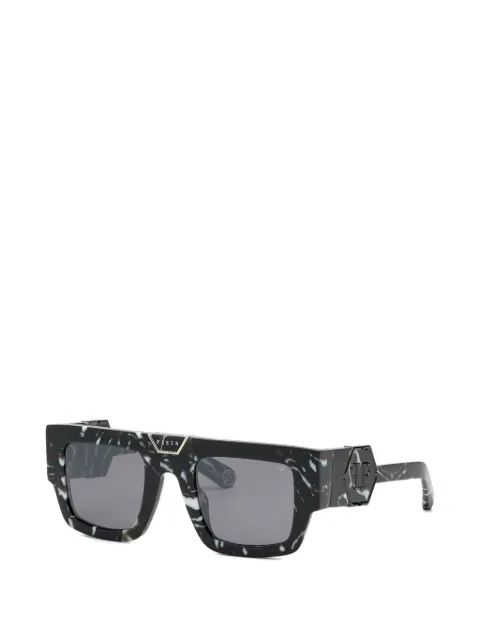Philipp Plein marbled square-frame sunglasses Black SPP092MZ21G