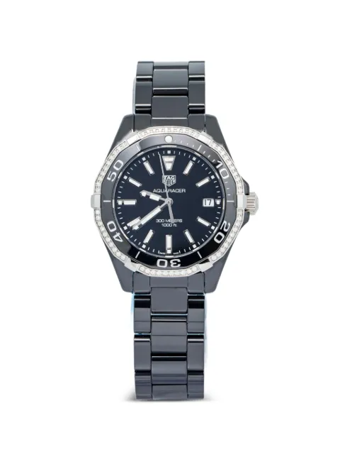 TAG Heuer Pre-Owned Aquaracer Diamond 35mm watch Black WAY1395BH0716