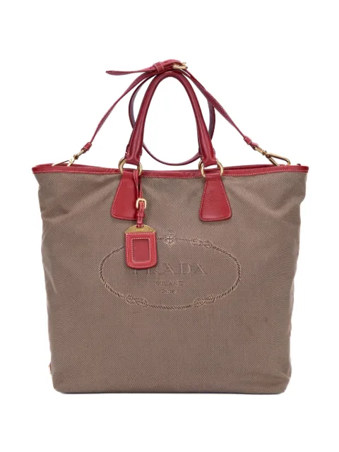 Prada Pre-Owned jacquard-logo tote bag Neutrals 194