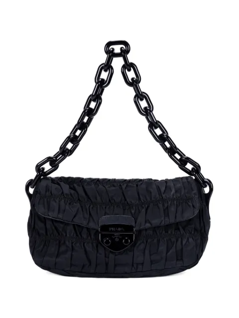 Prada Pre-Owned Tessuto Gaufre chain shoulder bag Black 117