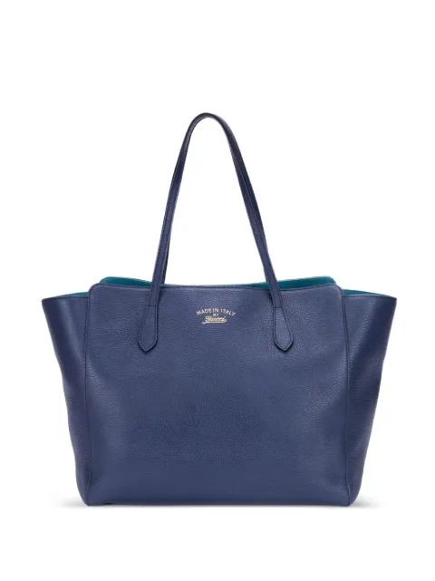 Gucci Pre-Owned Swing leather tote bag Blue 354397498879