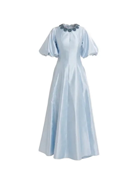 Baruni Jawher beaded-collar maxi gown Blue PF2615BL