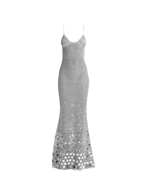 Casablanca crochet sequin-embellished dress Silver WSS26KW136001