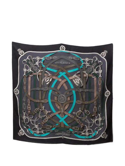 Hermès Pre-Owned 1981 Cavalcadour silk scarf Black 15016508