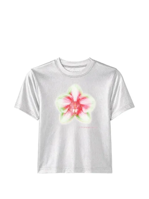 Casablanca silver glitch orchid T-shirt Silver WSS26JTS09101