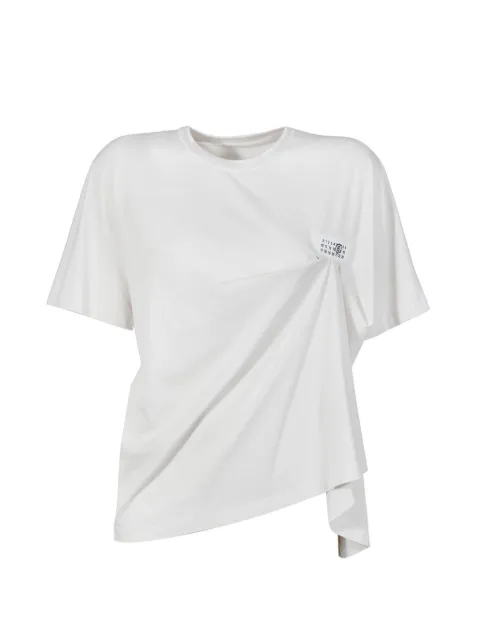 MM6 Maison Margiela numeric logo draped T-shirt White S52NF0018M20048