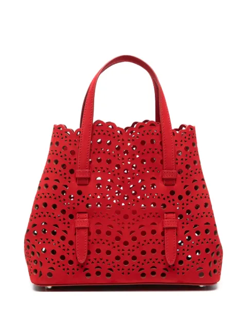 Alaïa Mina laser-cut leather tote bag Red AA1S06720CA322