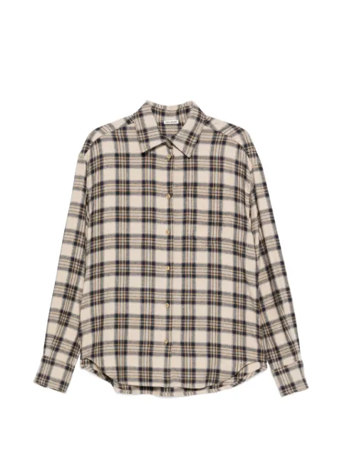 A.M.G. check-pattern long-sleeve shirt Neutrals SS25SS04