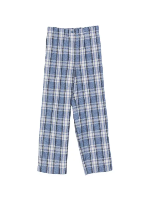 A.M.G. check-pattern wide-leg trousers Blue SS26SS033TROUSERS