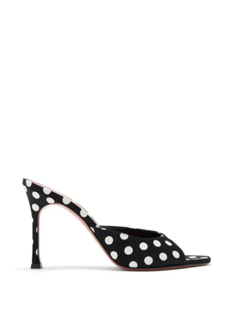 Amina Muaddi Alexa polka-dot satin sandals Black 16S365972ALE