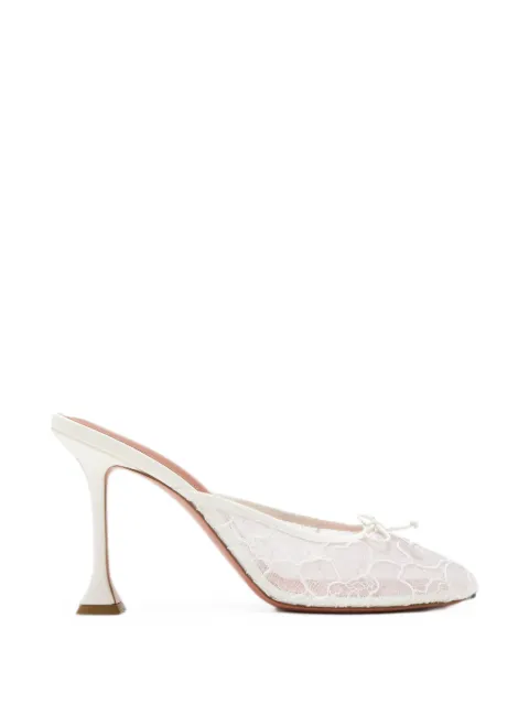 Amina Muaddi lace bow-detail mules White 16S365996LIL