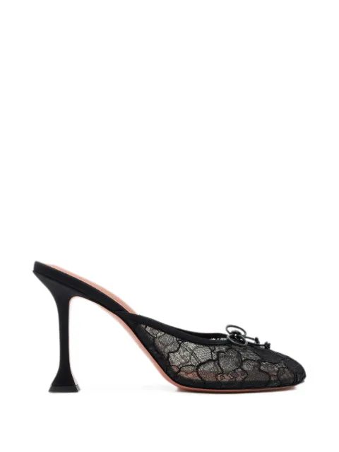 Amina Muaddi Lila lace-panel bow-detail mules White 16S365929LIL