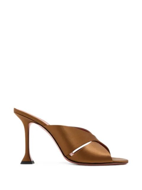 Amina Muaddi Salma crossover-strap mules Brown 16S365952SAL