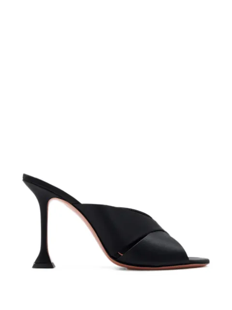 Amina Muaddi Salma criss-cross satin mules Black 16S366417SAL