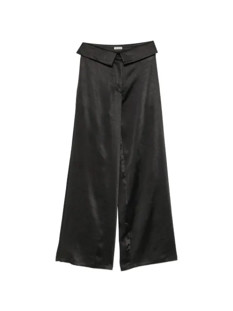 A.M.G. foldover-waistband wide-leg trousers Black SS26P02