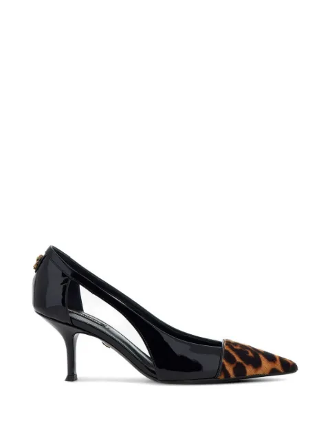 Roberto Cavalli leopard-print patent-finish pumps Black TKS046PZV65D0180