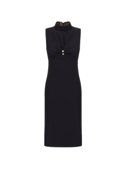 Roberto Cavalli twist-detail high-neck midi dress Black OOT10CKU012
