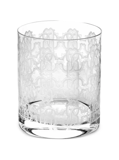 Roberto Cavalli Home monogram-patterned glass set (set of two) White RALA10IA015