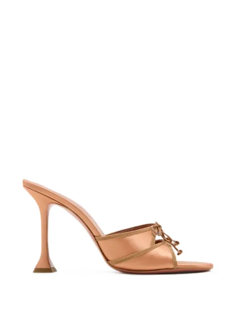 Amina Muaddi bow-detail satin sandals Neutrals 16S365899ELE