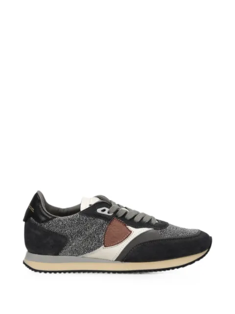 Philippe Model Paris Blville glitter-detail leather sneakers Grey BVLDGR05