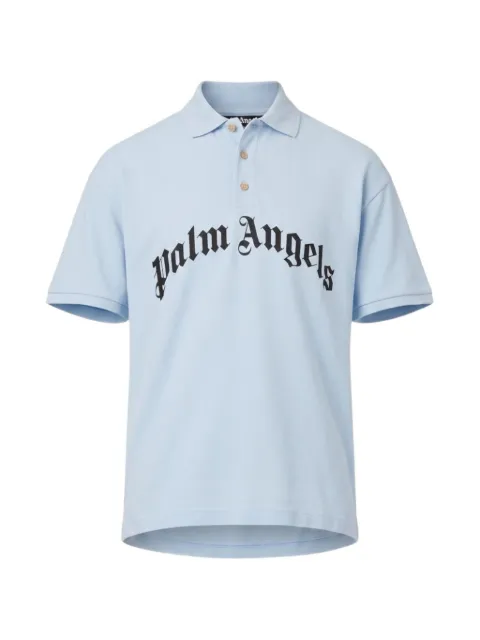 Palm Angels Curved Logo polo shirt Blue PMGB012S26FAB002