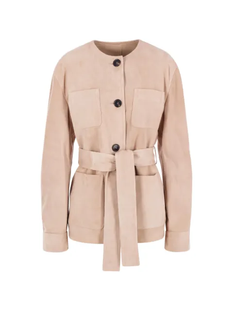 Max Mara belted suede jacket - beige Neutrals 2626446021600