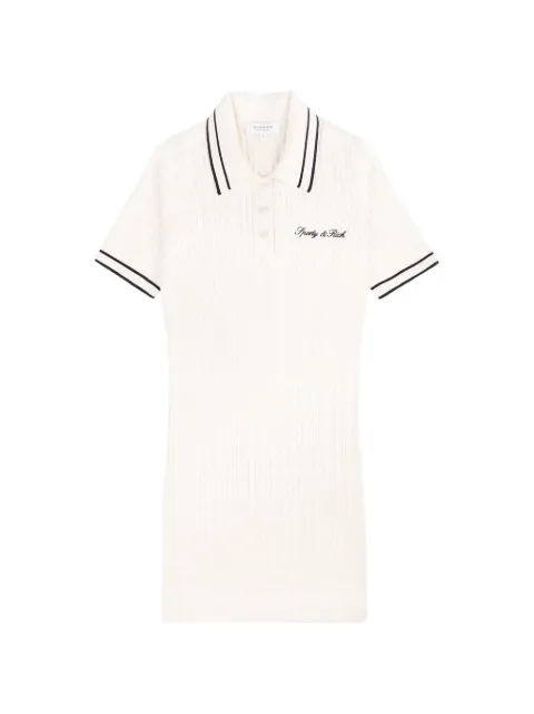 Sporty & Rich cable-knit polo-collar mini dress Neutrals DR01175326WH082