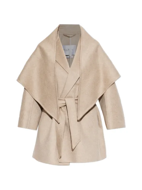 Max Mara Detto belted shawl-collar coat Neutrals 2621036011600