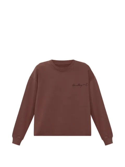 MM6 Maison Margiela logo-print raw-edge sweatshirt Brown S52GU0260M25025