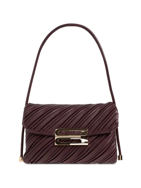 Victoria Beckham Soft Dorian pleated leather shoulder bag Brown B325AAC006644A