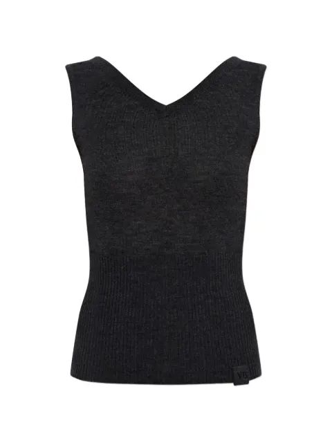 Victoria Beckham ribbed-knit V-neck top Black 1326KTP007310B