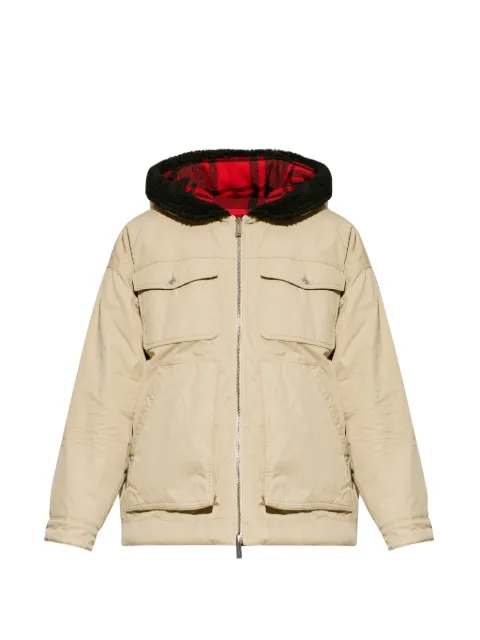 DSQUARED2 logo-patch hooded jacket Neutrals S74AM1710S41794