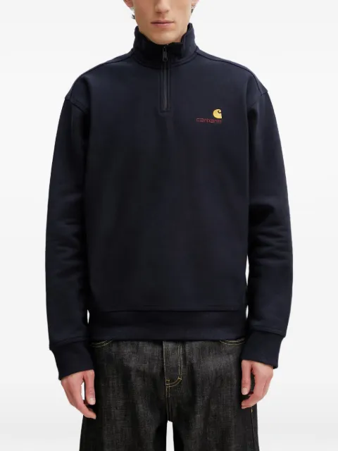 Carhartt WIP Half Zip American Script sweatshirt Blue I027014