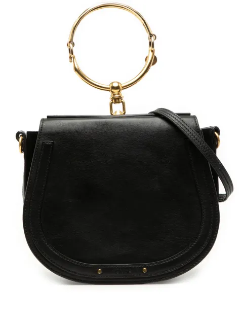 Chloé Pre-Owned 2017 Medium Leather Nile Bracelet satchel Black LW359CXG0GMLSZYB
