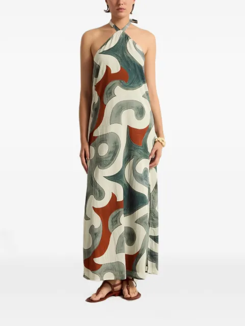 mare di latte maxi Katia Rodeo halterneck dress Neutrals 26GPR331