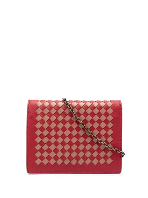 Bottega Veneta Pre-Owned 2012-2026 Nappa Intrecciato Wallet on Chain crossbody bag Red LP5BLGAFXOIXCQJ3