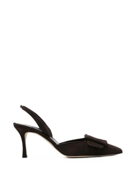 Manolo Blahnik Maysli buckle-detail pumps Brown 2190182