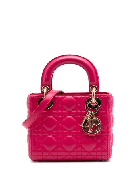 Christian Dior Pre-Owned 2013 Mini Lambskin Cannage Lady Dior satchel Pink 77ANPD3J257FMQMC