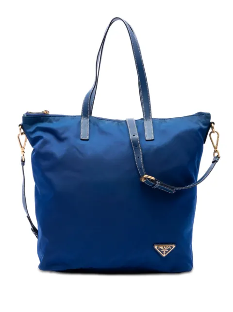 Prada Pre-Owned 2013-2026 Tessuto Zip Top Convertible Tote satchel Blue 36I2ADHRTRSHJJHP