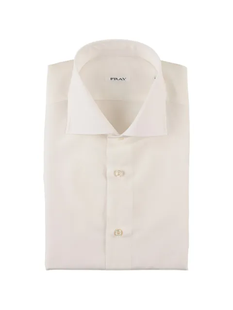 Fray spread-collar button-up shirt White 0713