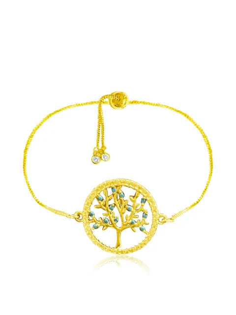 HZMER JEWELLERY Parijat Tree crystal-embellished bracelet Gold LETPTBG188