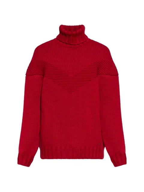 DSQUARED2 roll-neck chevron-knit sweater Red S71HA1434D13249