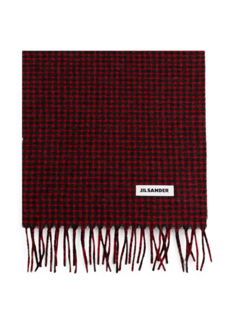 Jil Sander fringed wool scarf Red J22TE0116J40377