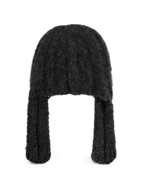 Maison Margiela cable-knit beanie hat Grey S50TB0023M13314