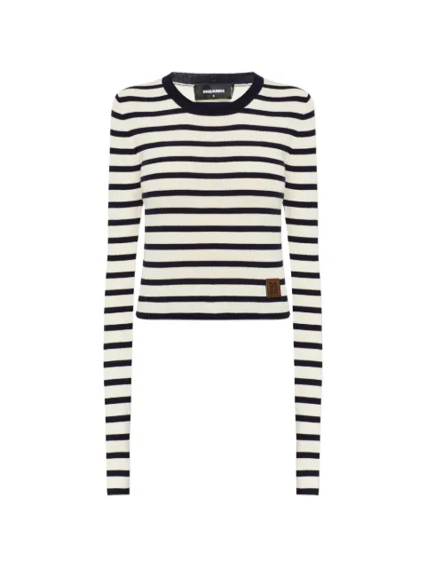 DSQUARED2 striped wool sweater Neutrals S75HA1457D13222