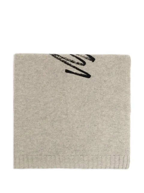 MM6 Maison Margiela logo-print knitted scarf Grey S52TE0064M13288